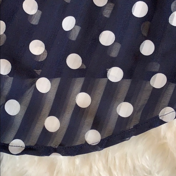 Sheer Polk a dot Cold shoulder top - Picture 2 of 2